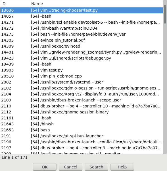pin attaching to process