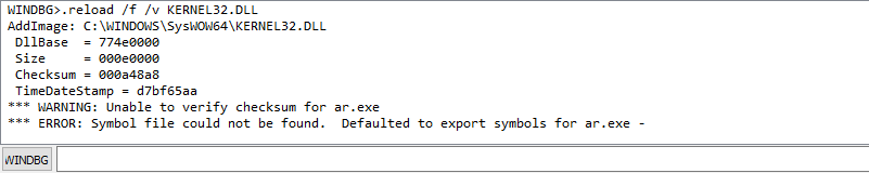 windbg reload