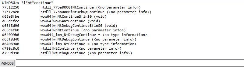 windbg xntcontinue
