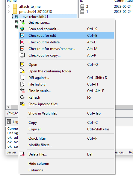 Check out for modification