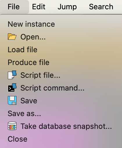 File menu