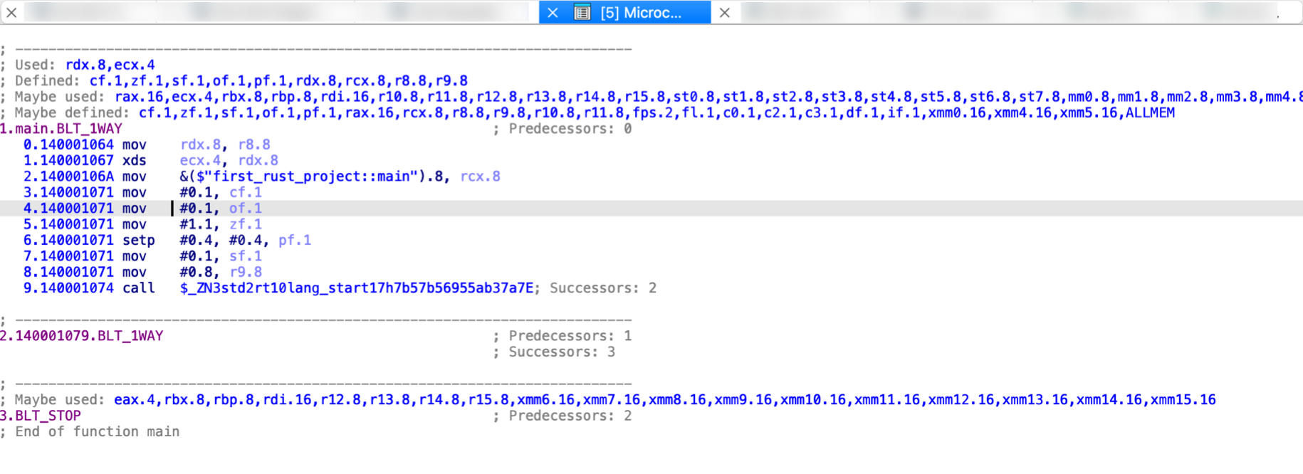Microcode view