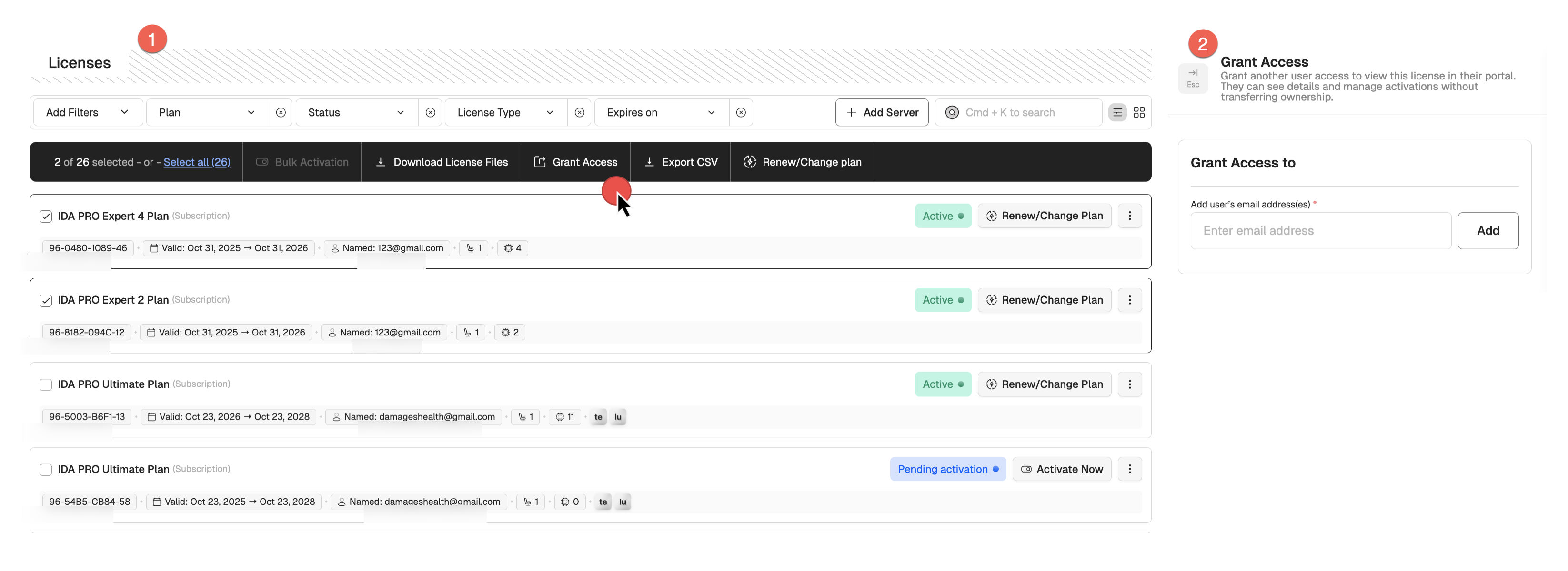 Grant access