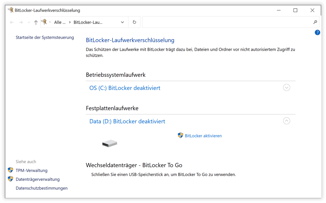 BitLocker verwalten