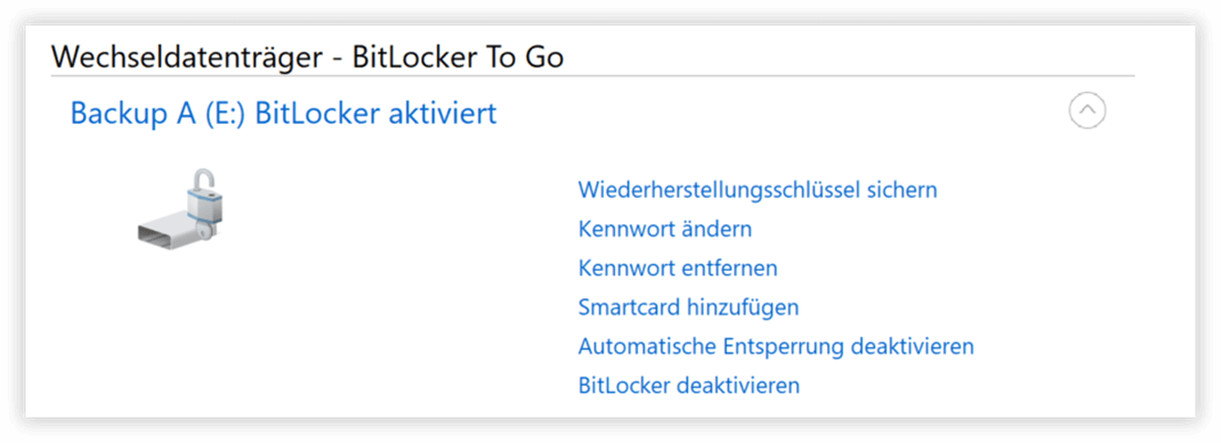 Aktiviertes BitLocker To Go