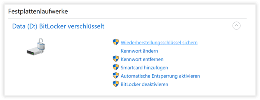 Aktiviertes BitLocker