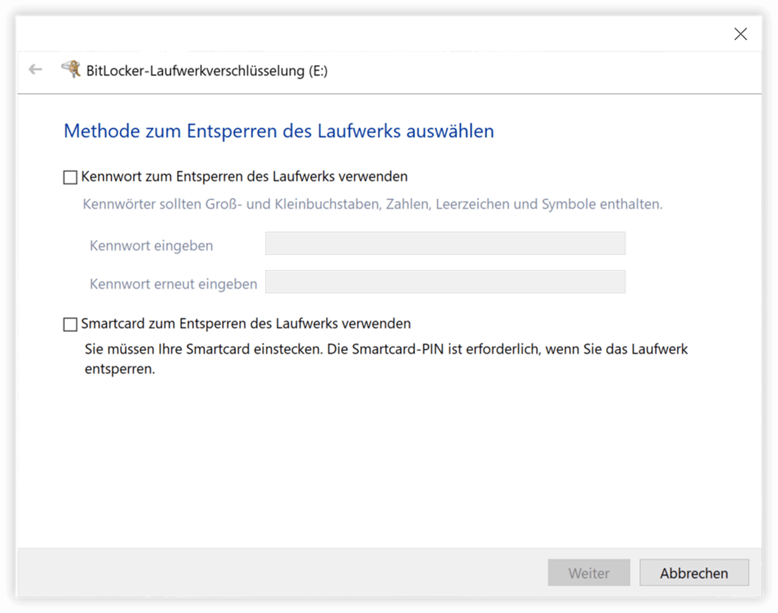 BitLocker-Assistent starten