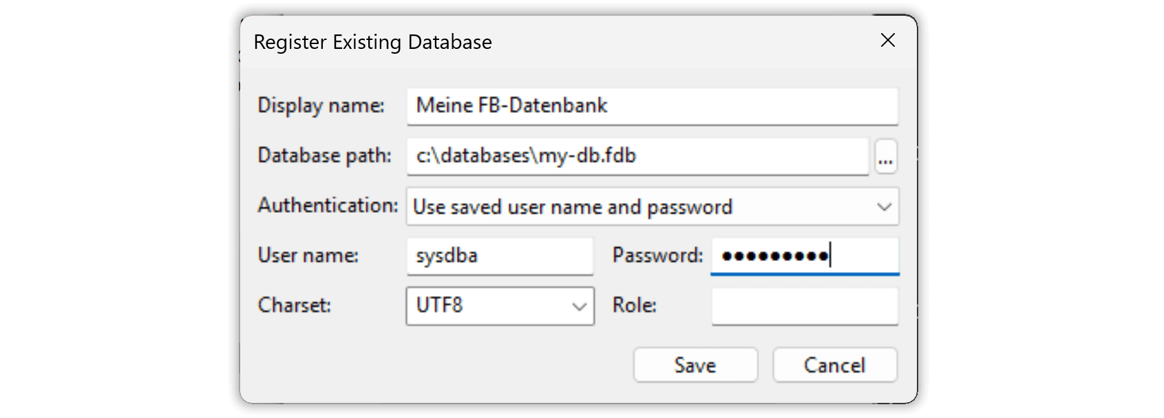 Datenbank registrieren