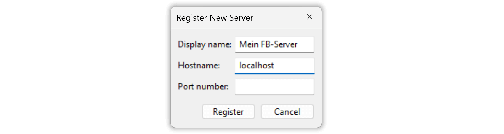 Server registrieren