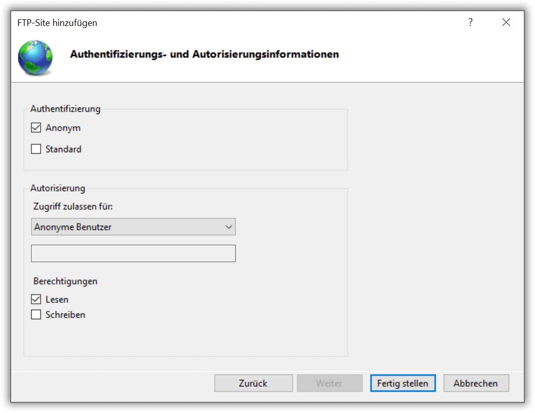 Authentifizierungs- und Autorisierungsinformationen