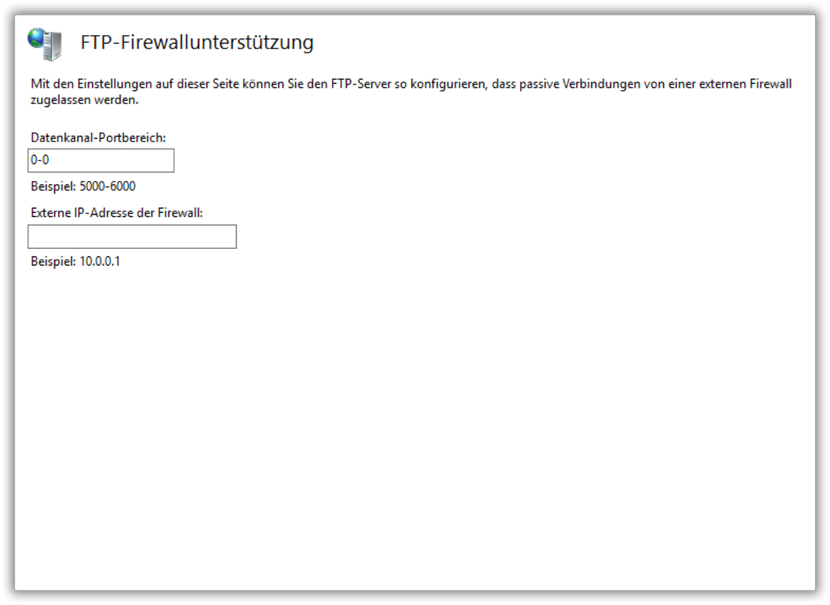 Dynamische Portbereich für passiven Modus