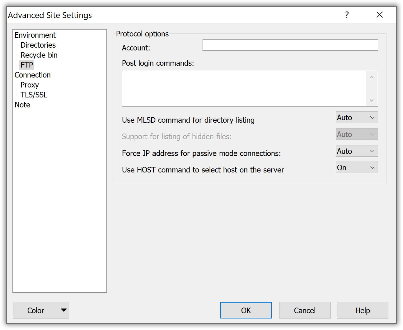 WinSCP: Nutzung des HOST-Befehl aktivieren
