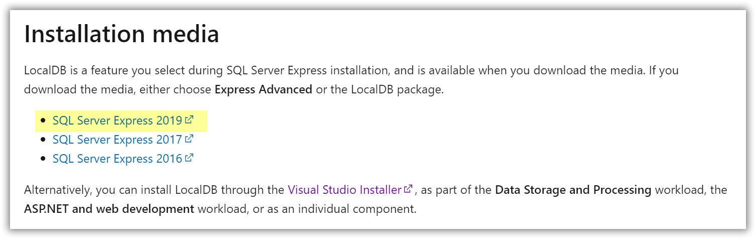 SQL Server Express 2019 Setup herunterladen