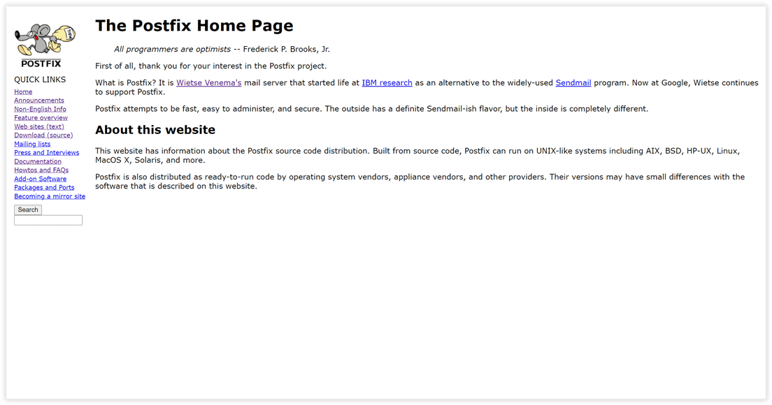 Die Postfix-Homepage
