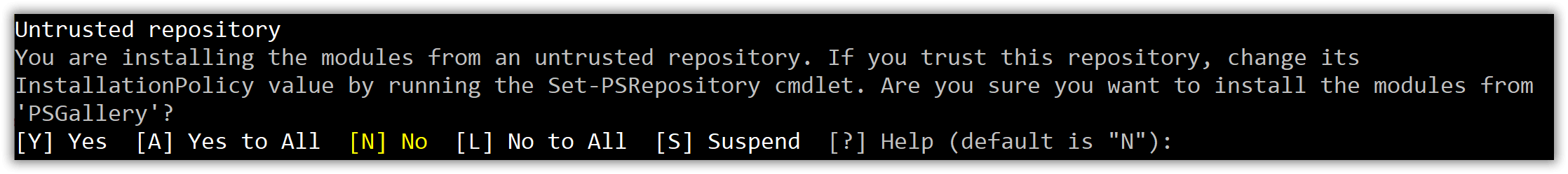 PowerShell Gallery vertrauen