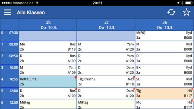 Stundenplan Alle Klassen
