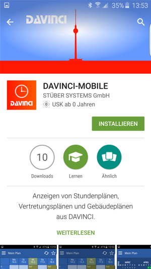 DaVinci-Mobile vor Installation