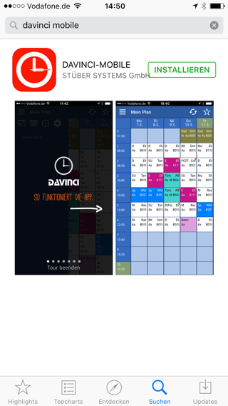DaVinci-Mobile im App Store installiere