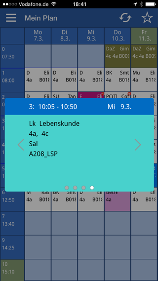 Stundenplan Detailansicht