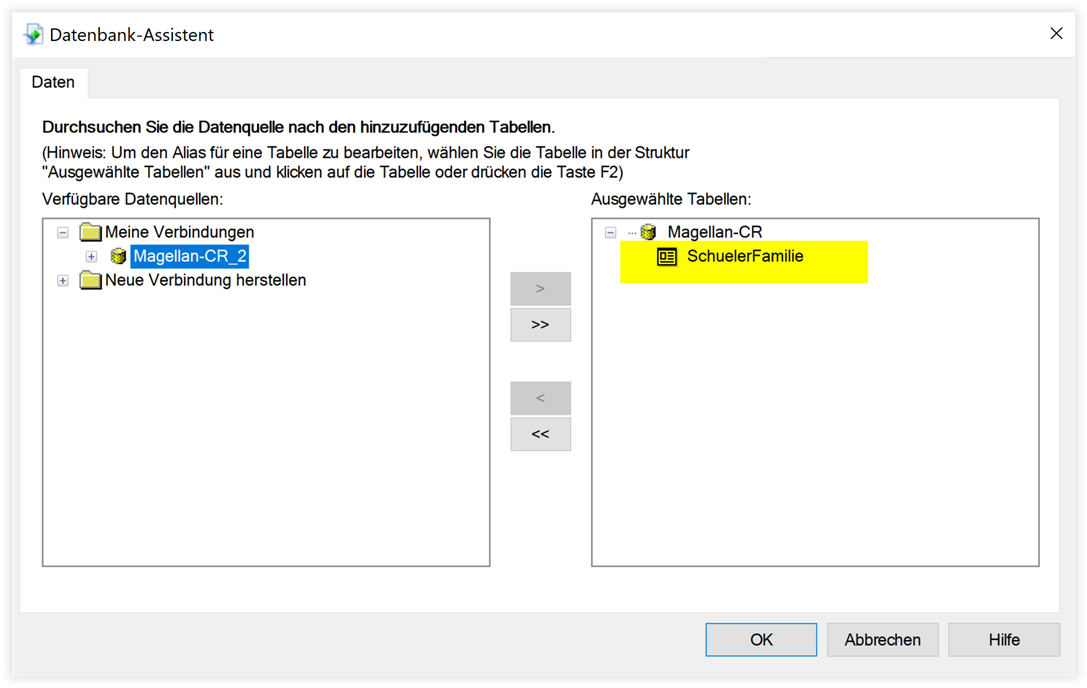 Datenbank-Assistent > SchuelerFamilie Datenbank-Assistent > SchuelerFamilie