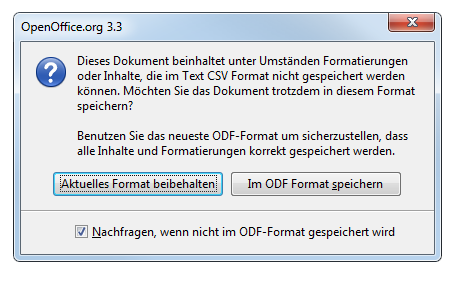 Aktuelles Format beibehalten!