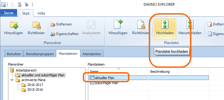 Hochladen einer Datei auf einen bestehenden Platzhalter