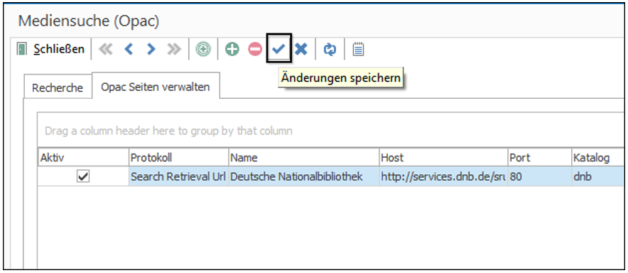 Speichern Sie danach den Eintrag.