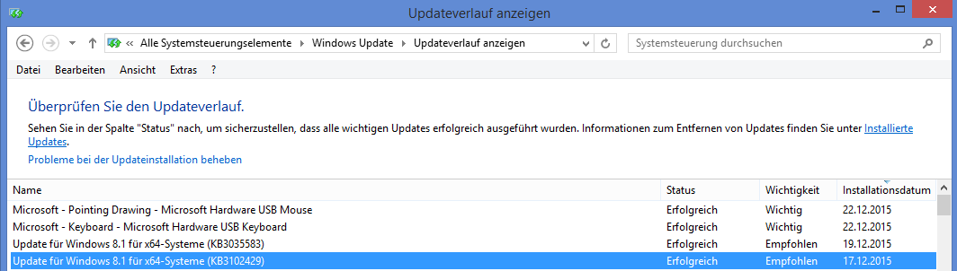 Updateliste