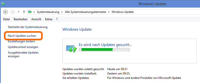  Nach Updates suchen