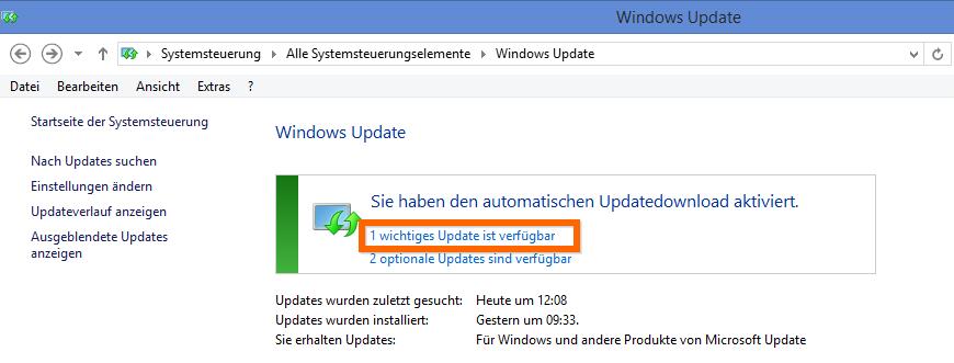  Wichtiges Update ist verfügbar
