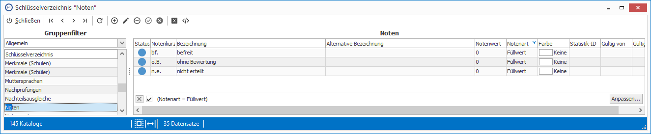 Füllwerte anlegen