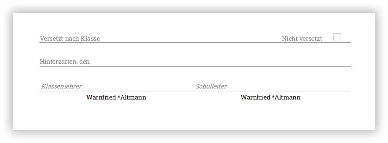 Zeugnisfuß