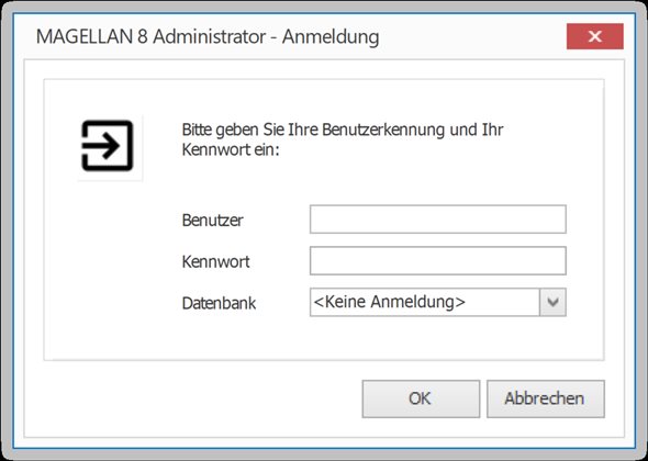 Start des Magellan ADMINISTRATORs ohne Anmeldung 