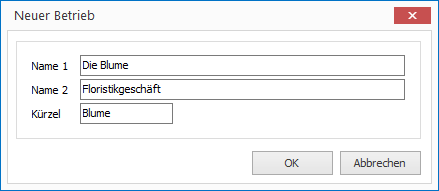 Neuer Betrieb