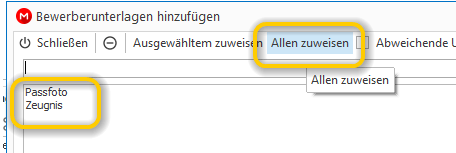 Inhalt der Liste allen zuweisen