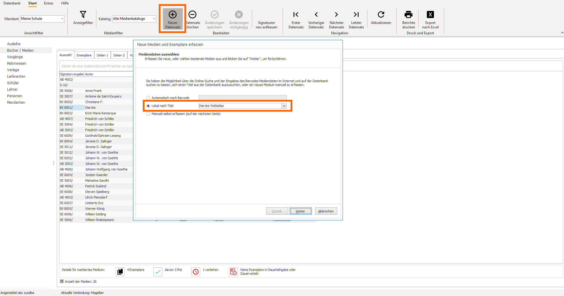 Neuer Datensatz