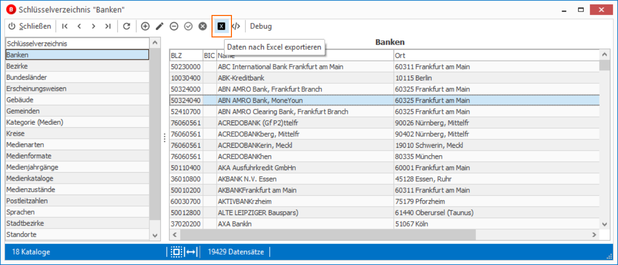 Daten nach Excel exportieren