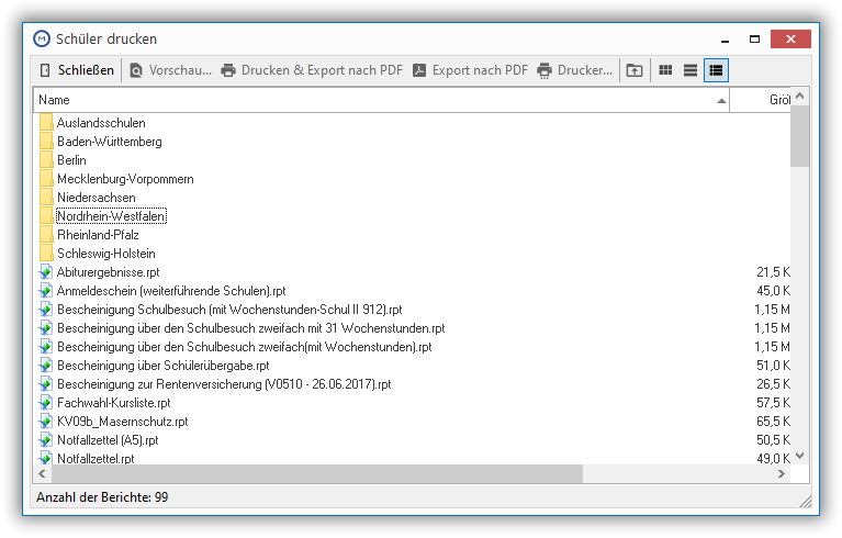 Klicken Sie auf „Vorschau“, um den Bericht nur in der Vorschau zu öffnen.