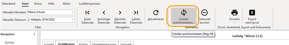 Synchronisation aufrufen