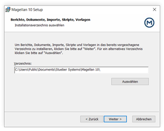Speicherort für die Datenordner