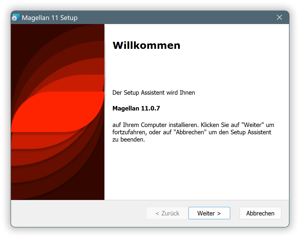 Startdialog der Installation
