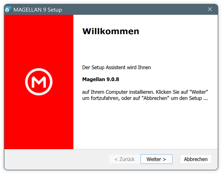 Startdialog der Installation
