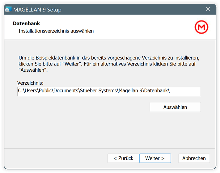 Installationspfad Datenbank