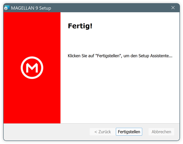 Die Installation ist abgeschlossen.