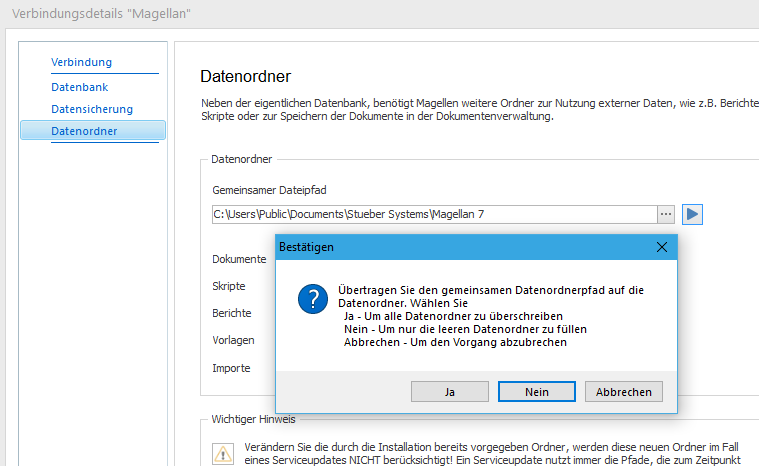 Gemeinsamen Dateipfad übernehmen