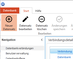 Klicken Sie auf `Neuer Datensatz`!