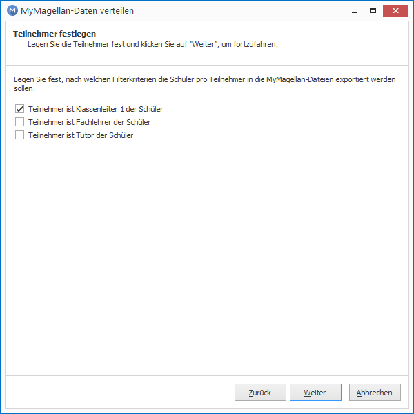 Für welche Rollen soll exportiert werden?