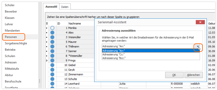 Personen-Serien-E-Mail Personen-Serien-E-Mail