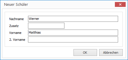 Geben Sie mindestens Vor- und Nachname ein