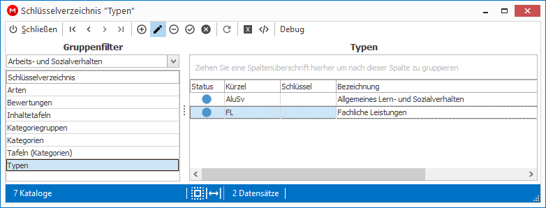  Verzeichnis `Typen des Arbeits- und Sozialverhalten`
